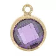 Pendente8.5x6.5 mm - Ossido di zirconio - Amethyst Gold filled x1