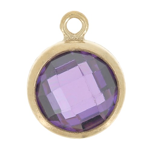 Pendente8.5x6.5 mm - Ossido di zirconio - Amethyst Gold filled x1