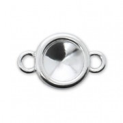 Distanziatore con incastonature per cabochon PureCrystal 1122 6 mm - Argento 925 x1