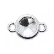 Distanziatore con incastonature per cabochon PureCrystal 1122 6 mm - Argento 925 x1