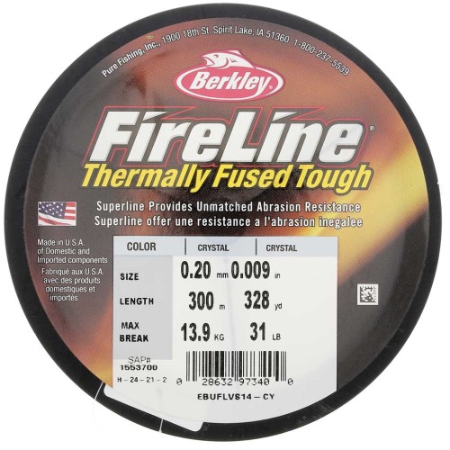 Filo Fireline nylon trecciato mm. 0.20 (31LB) Crystal x m. 300