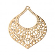 Pendente goccia traforata 39x34 mm Dorato con oro fino x1|raw }}