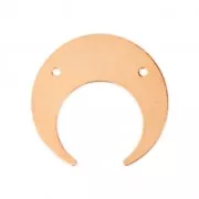Distanziatore 2 fori mezza-luna o corno 20 mm oro rosa x1