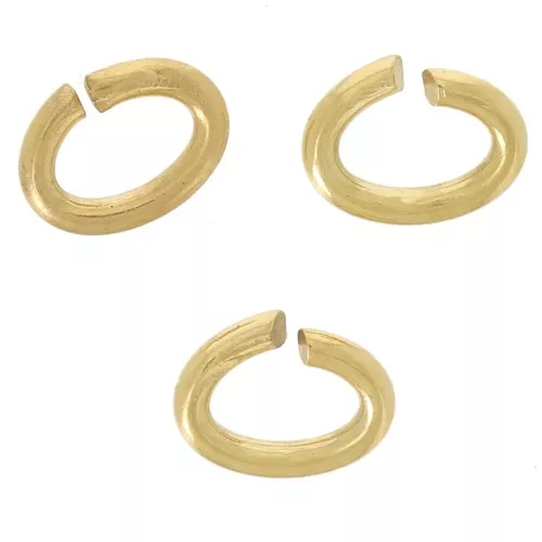 Anellini aperti ovali 4.4x3.3x0.8 mm - Fabbricazione europea - Dorato con oro fino x50
