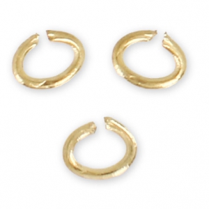 Anellini aperti ovali 3.6x2.8x0.6 mm - Fabbricazione europea - Dorato con oro fino x50