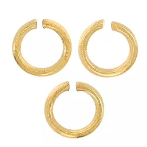 Anellini aperti 3x0.5 mm - Fabbricazione europea - Dorato con oro fino x50