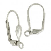 Orecchini con ganci chiusi conchiglia mm. 18 argentato x2|raw }}