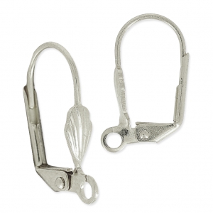 Orecchini con ganci chiusi conchiglia mm. 18 argentato x2