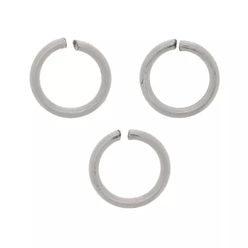 Anellini aperti 6X0.8 mm - Fabbricazione europea - argentato antico x50