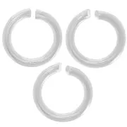 Anellini aperti 6X1 mm - Fabbricazione europea - Placcatura argento fino x50