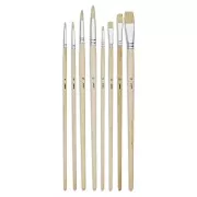 Set di 8 pennelli setole seta piatti e rotondi Pébéo - Beau Blanc