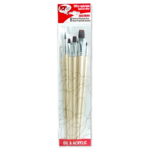 Set di 8 pennelli poliamide rotondi e piatti Pop Art Pébéo - Marrone
