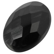 Cabochon ovale sfaccettato mm. 14x10 Black Onyx|raw }}