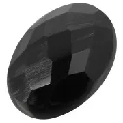 Cabochon ovale sfaccettato mm. 14x10 Black Onyx