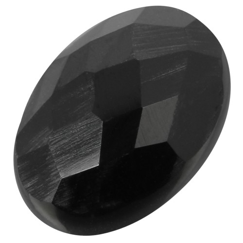 Cabochon ovale sfaccettato mm. 14x10 Black Onyx