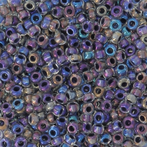 Perla Rocailles Preciosa 11/0 2 mm - Crystal AB Black Lined x 20 g