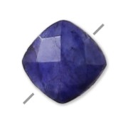 Pietra tinta imitazione zaffiro sfaccettato quadrato 6 mm x1