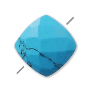 Turchese ricostituito sfaccettato quadrato 6 mm x1