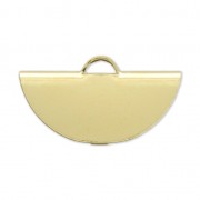 Terminali a pinza mezza luna 19.5x11 in Argento 925 placcato oro 3 microns  x1|raw }}