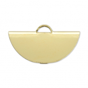 Terminali a pinza mezza luna 19.5x11 in Argento 925 placcato oro 3 microns  x1