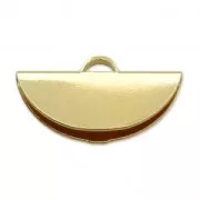 Terminali a pinza mezza luna 19.5x11 in Argento 925 placcato oro 3 microns  x1