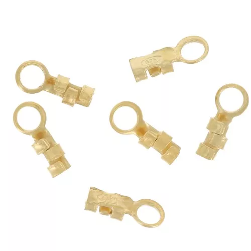 Mini chiudicordoncino da 0.5 mm a 0.9 mm Argento 925 placcato oro 3 microns x6