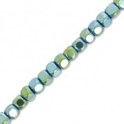 Mini-ematite cubi 2x2  mm Light Green Metallic x39 cm|raw }}