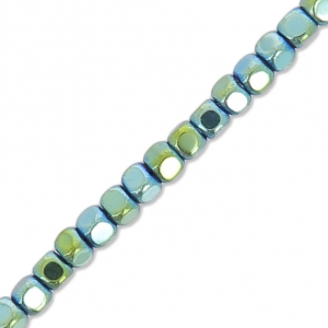 Mini-ematite cubi 2x2 mm Light Green Metallic x39 cm