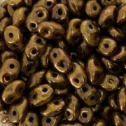 SuperDuo mm. 2.5x5 Luster - Transparent Gold/Smokey Topaz x10g|raw }}