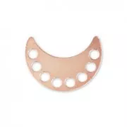 Distanziatore multi-foro a forma di mezza luna 12x8.5 mm oro rosa x1
