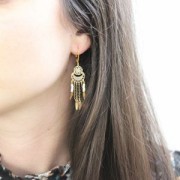 Distanziatore multi-foro a forma di mezza luna 12x8.5 mm oro rosa x1