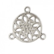 Mini distanziatore rosone 2 anellini 9.5 mm argentato x1