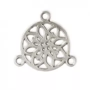 Mini distanziatore rosone 2 anellini 9.5 mm argentato x1