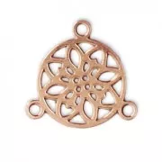 Mini distanziatore rosone 3 anellini 9.5 mm oro rosa x1