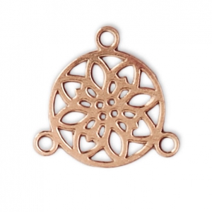 Mini distanziatore rosone 3 anellini 9.5 mm oro rosa x1