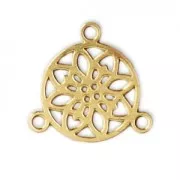 Mini distanziatore rosone 2 anellini 9.5 mm dorato con oro fino x1