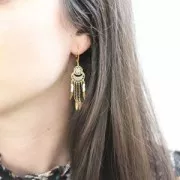 Mini distanziatore rosone 2 anellini 9.5 mm dorato con oro fino x1