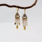 Mini distanziatore rosone 2 anellini 9.5 mm dorato con oro fino x1