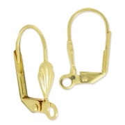Orecchini con ganci chiusi chiusi conchiglia mm. 18 dorato con oro fino x2|raw }}