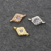 Distanziatore 2 anellini per cabochon PureCrystal 1028 1.8 mm dorato rose x1