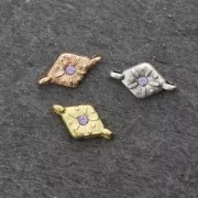 Distanziatore 2 anellini per cabochon PureCrystal 1028 1.8 mm dorato rose x1