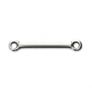 Distanziatore barra 2 anellini 18x3 mm Placcatura argento antico x1