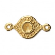 Distanziatore 2 anellini per cabochon PureCrystal 1028/1088 3 mm Dorato con oro fino x1