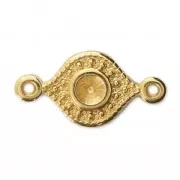 Distanziatore 2 anellini per cabochon PureCrystal 1028/1088 3 mm Dorato con oro fino x1