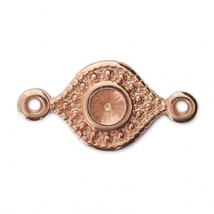 Distanziatore 2 anellini per cabochon PureCrystal 1028/1088 3 mm oro rosa x1