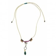 Pendente etnico testa di toro/cranio di bufalo etnico mm.21 Dorato con oro fino