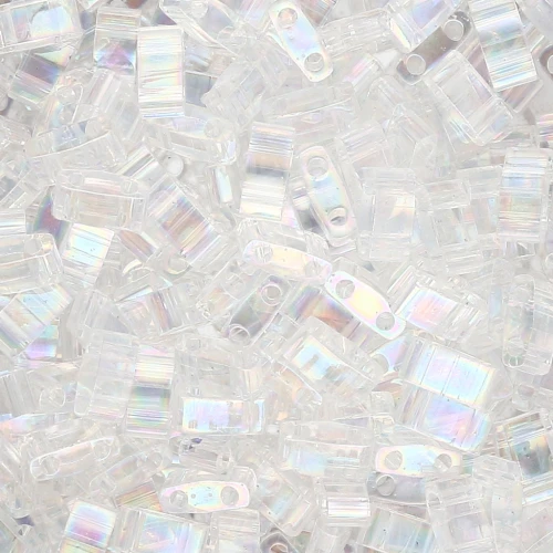 Miyuki Half Tila Beads 5x2.3x1.9 mm HTL-250 - Crystal AB x10g