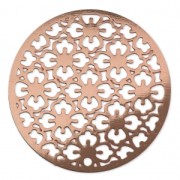 Pendente laser cut  rotondo 30 mm oro rosa x1|raw }}