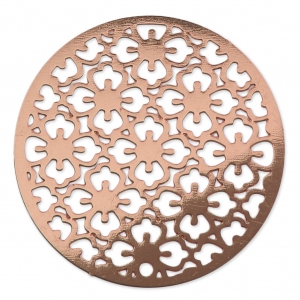 Pendente laser cut  rotondo 30 mm oro rosa x1