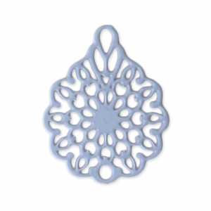 Pendente laser cut  fiore 16x12 mm Celeste x1